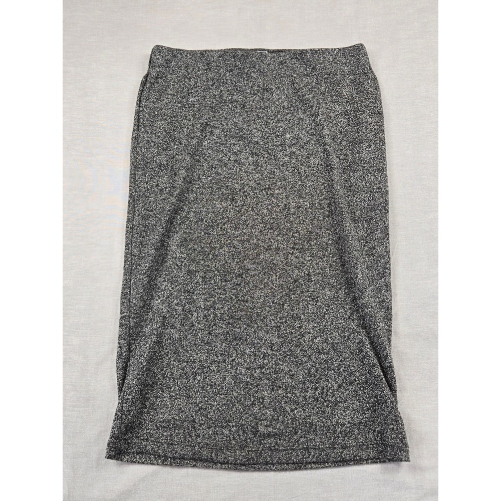 Old Navy Womens Gray Marl Knit Midi Skirt Elastic Waist Straight Size S